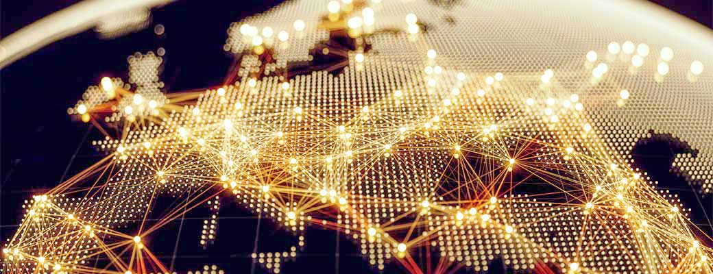 abstract globe with lights