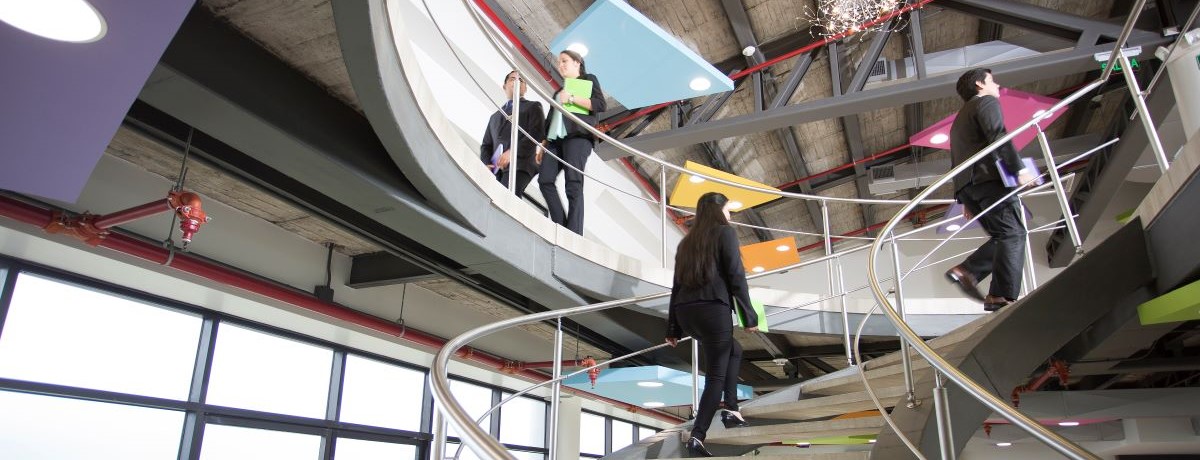 chubb risk engineers walking up stairs