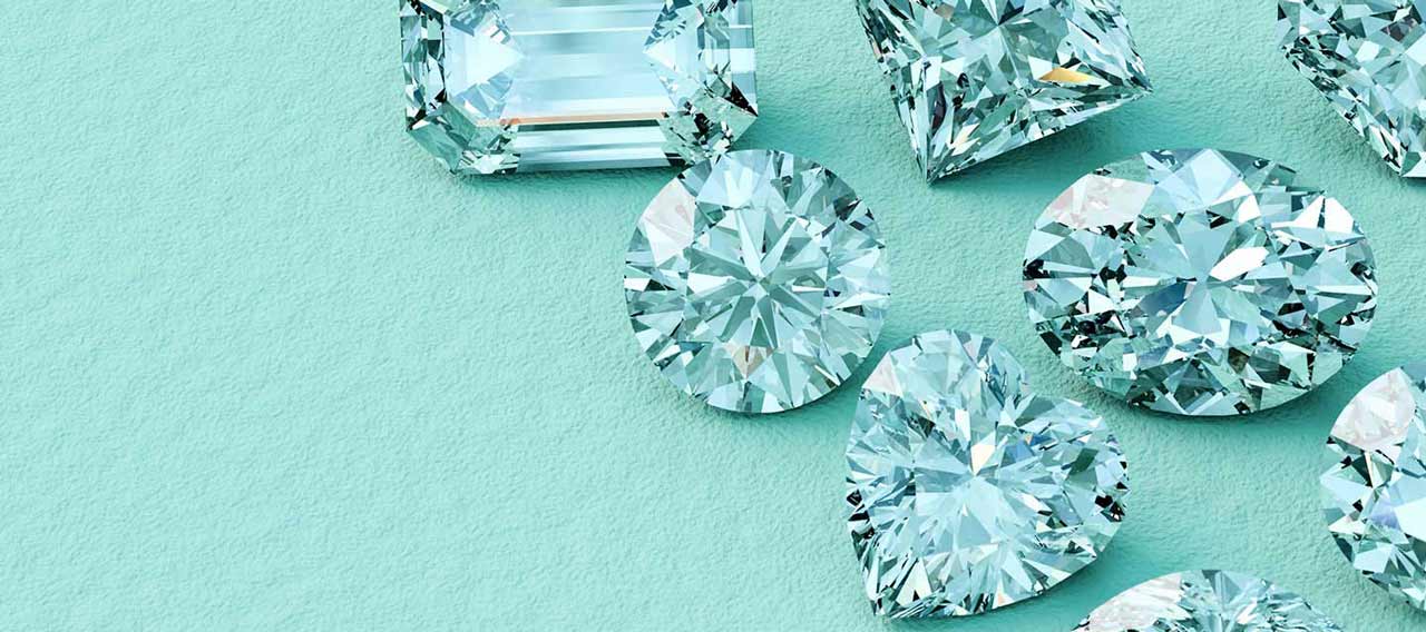 diamonds on turquoise background