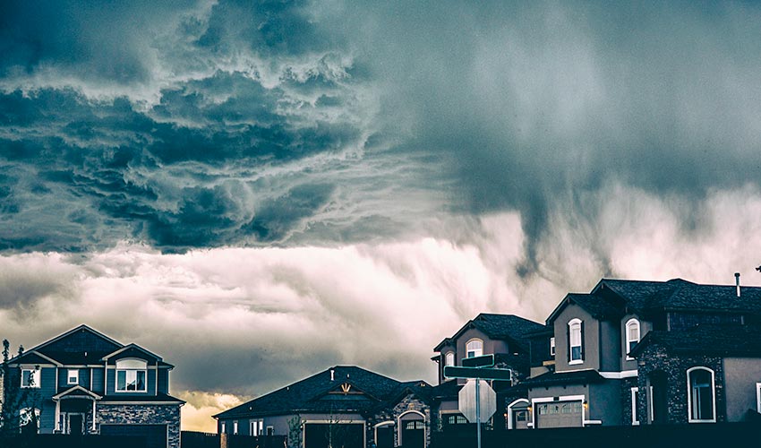 dramatic storm clouds