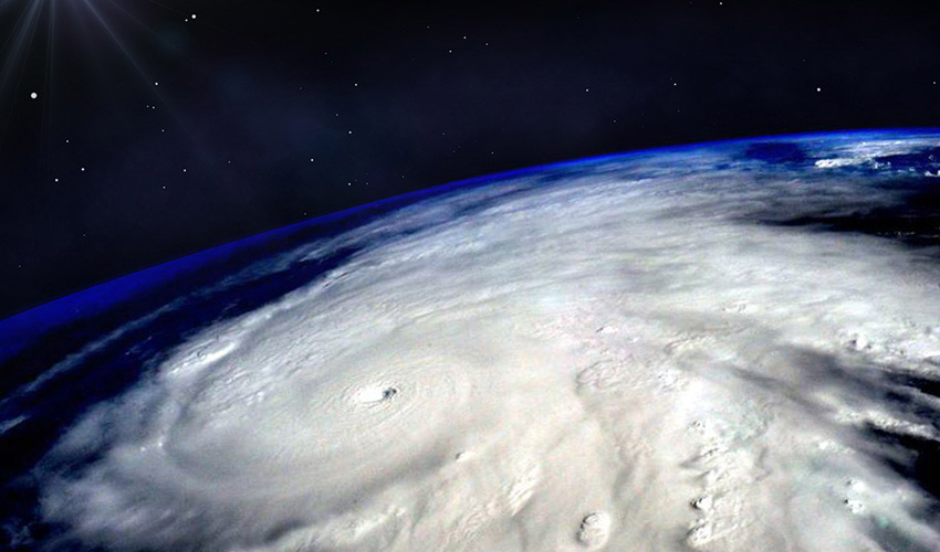 hurricane typhoon over planet earth