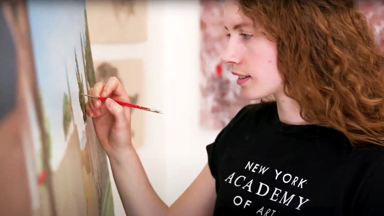 artist drawing a painting