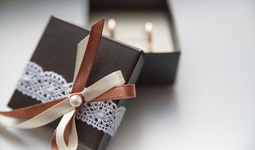 wedding rings in a box